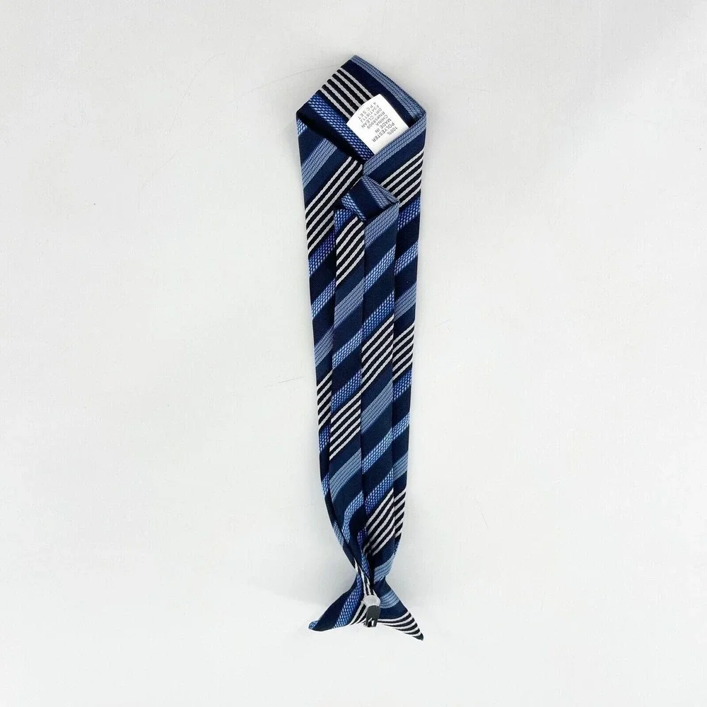 Boys 2 Piece Tie‎ Set Blue Striped Necktie Red Patterned Bow Formal Wear Clip